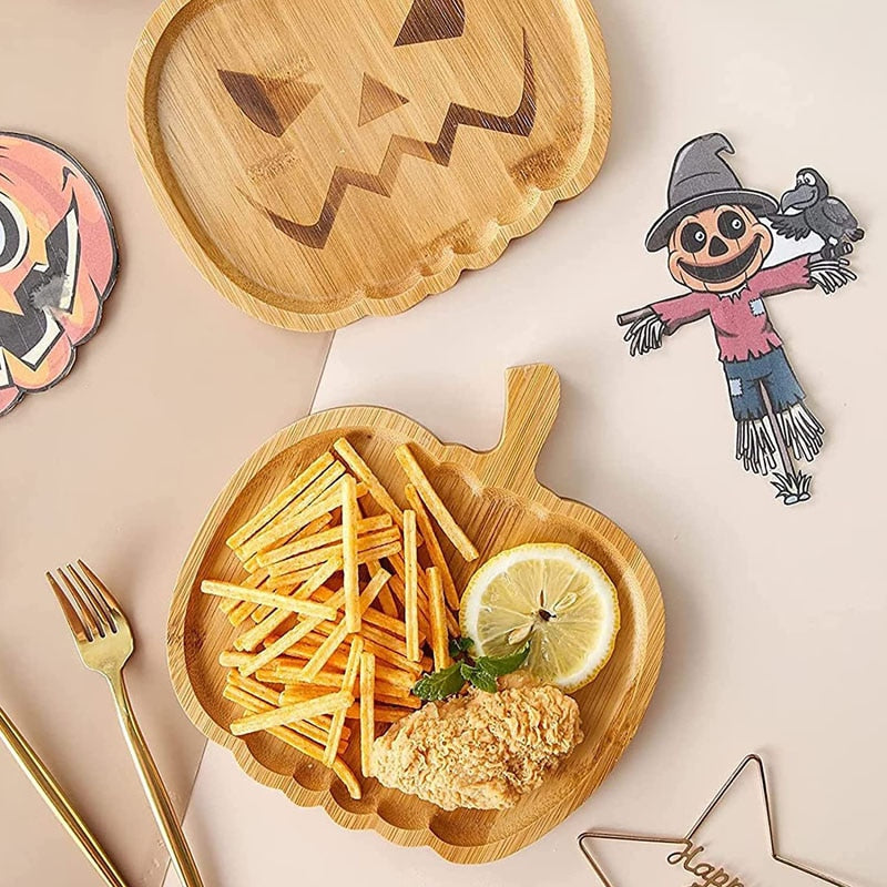 Halloween Wooden Pumpkin/Ghost Tray