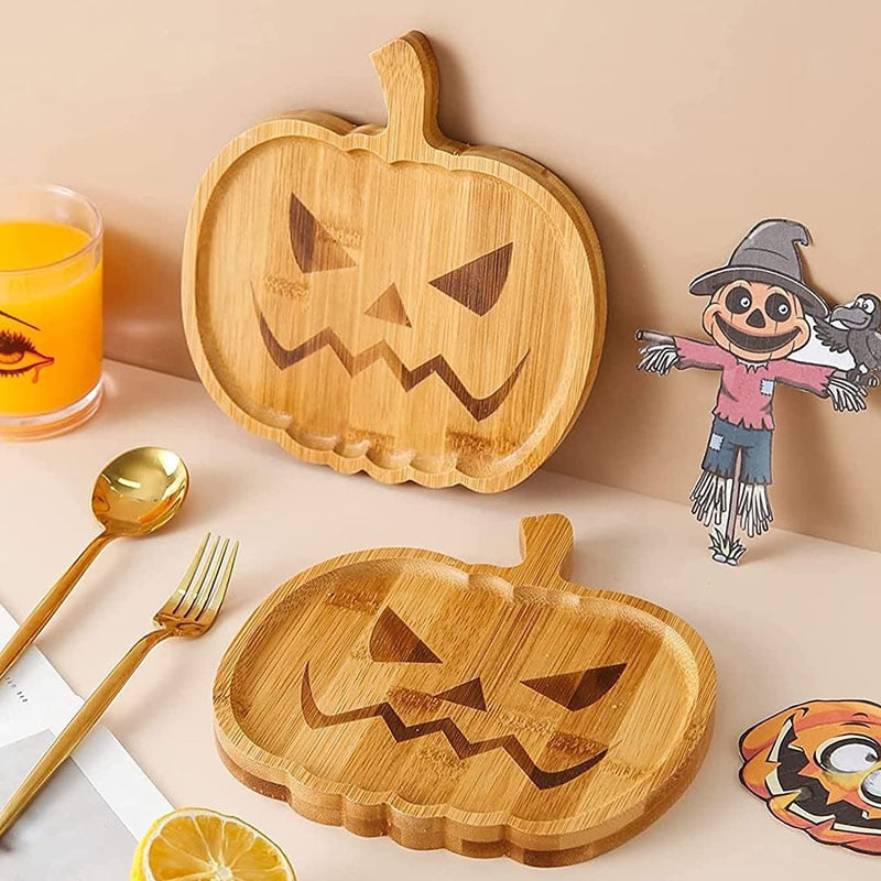 Halloween Wooden Pumpkin/Ghost Tray