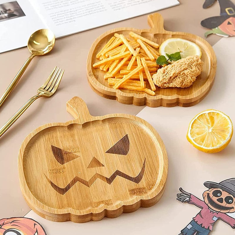 Halloween Wooden Pumpkin/Ghost Tray