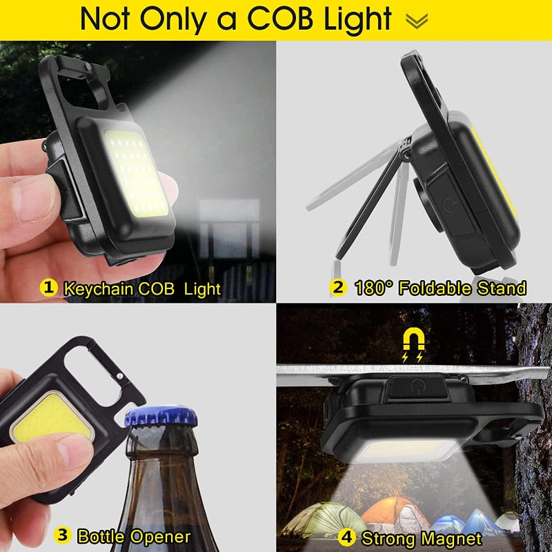 Mini Keychain COB Flashlight Bottle Opener