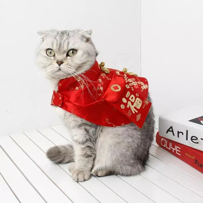 Pet Asian Spring Festival Cape With Red Envelope