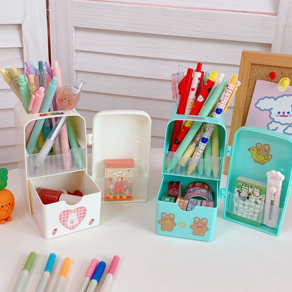 Refrigerator Shape Pen Holder With Sticker