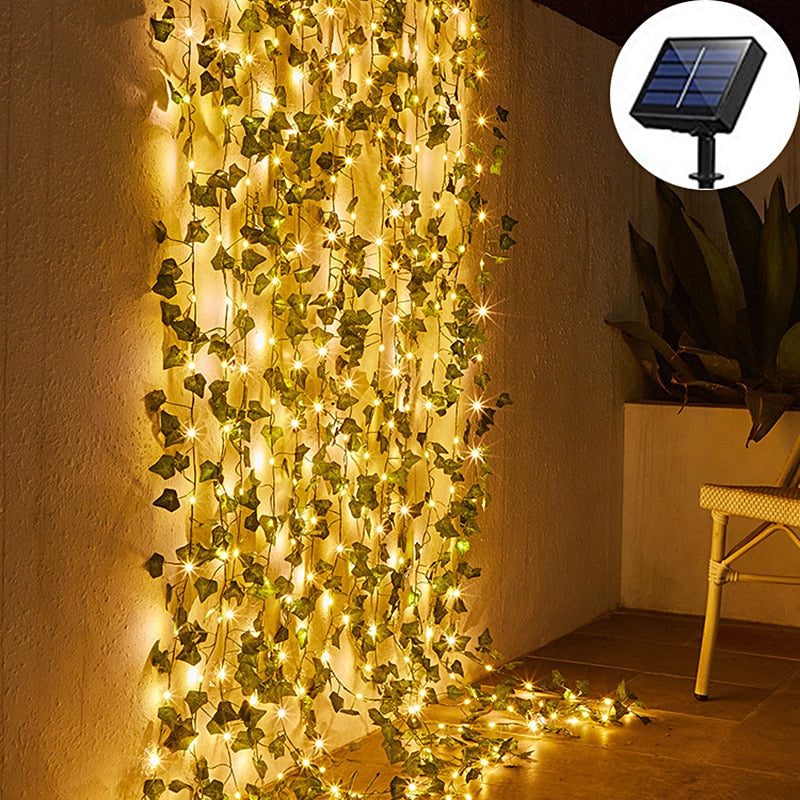 Solar Green Leaf/ Maple String Lights