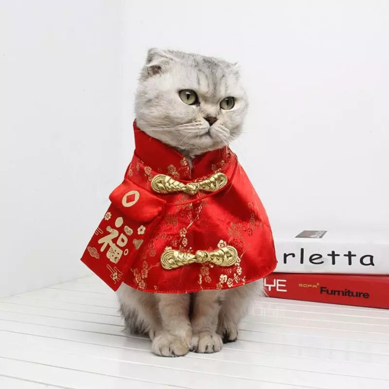 Pet Asian Spring Festival Cape With Red Envelope