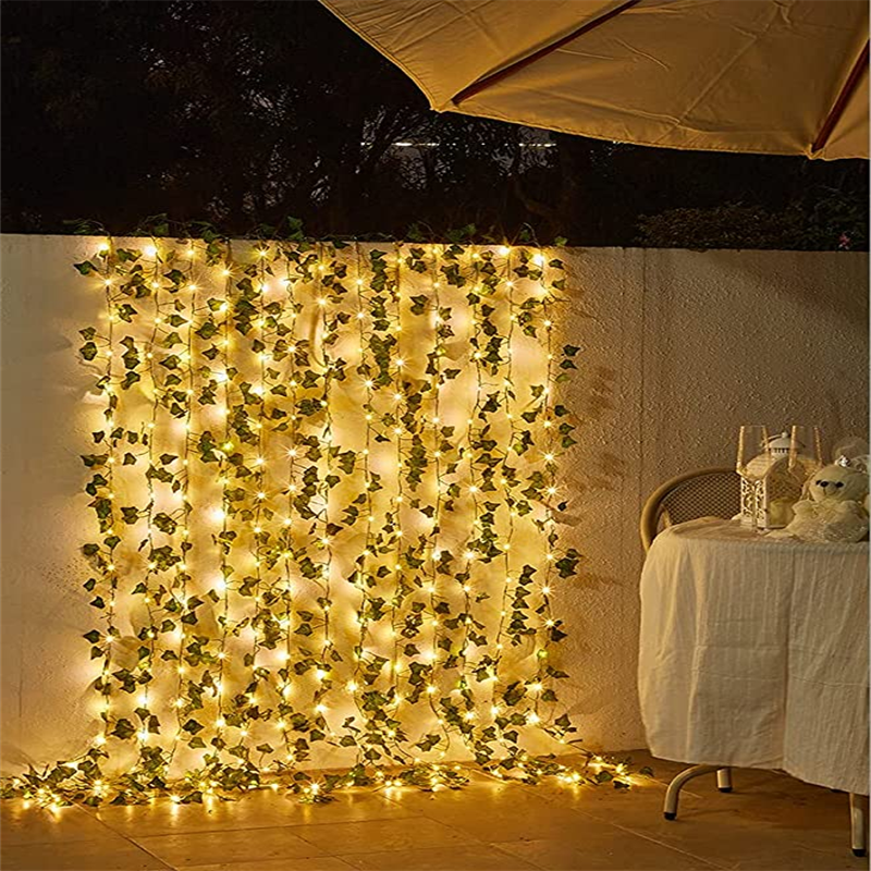 Solar Green Leaf/ Maple String Lights