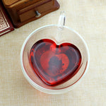 Load image into Gallery viewer, Heart Shaped Double Wall Glass Mug
