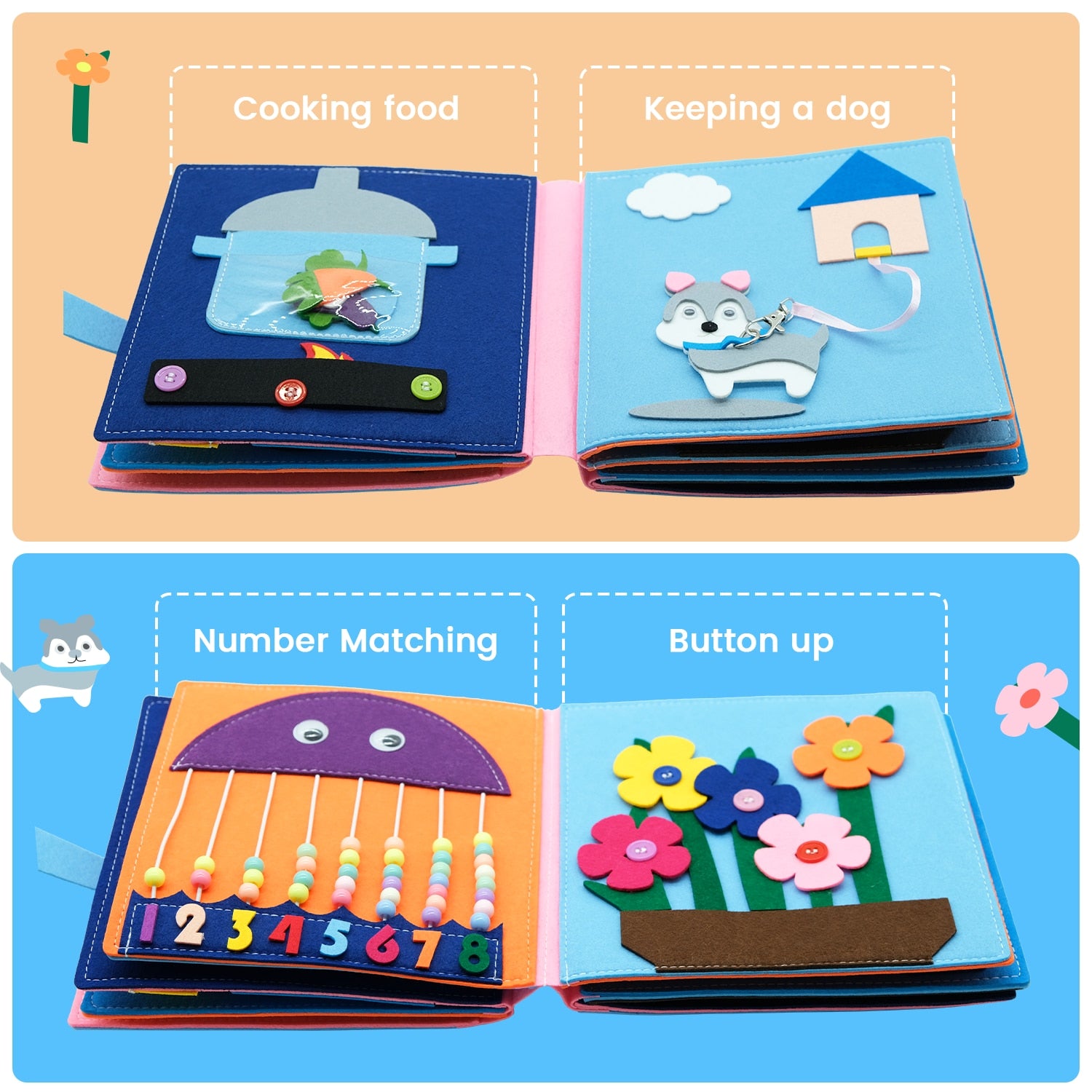 Washable Felt Educational Book