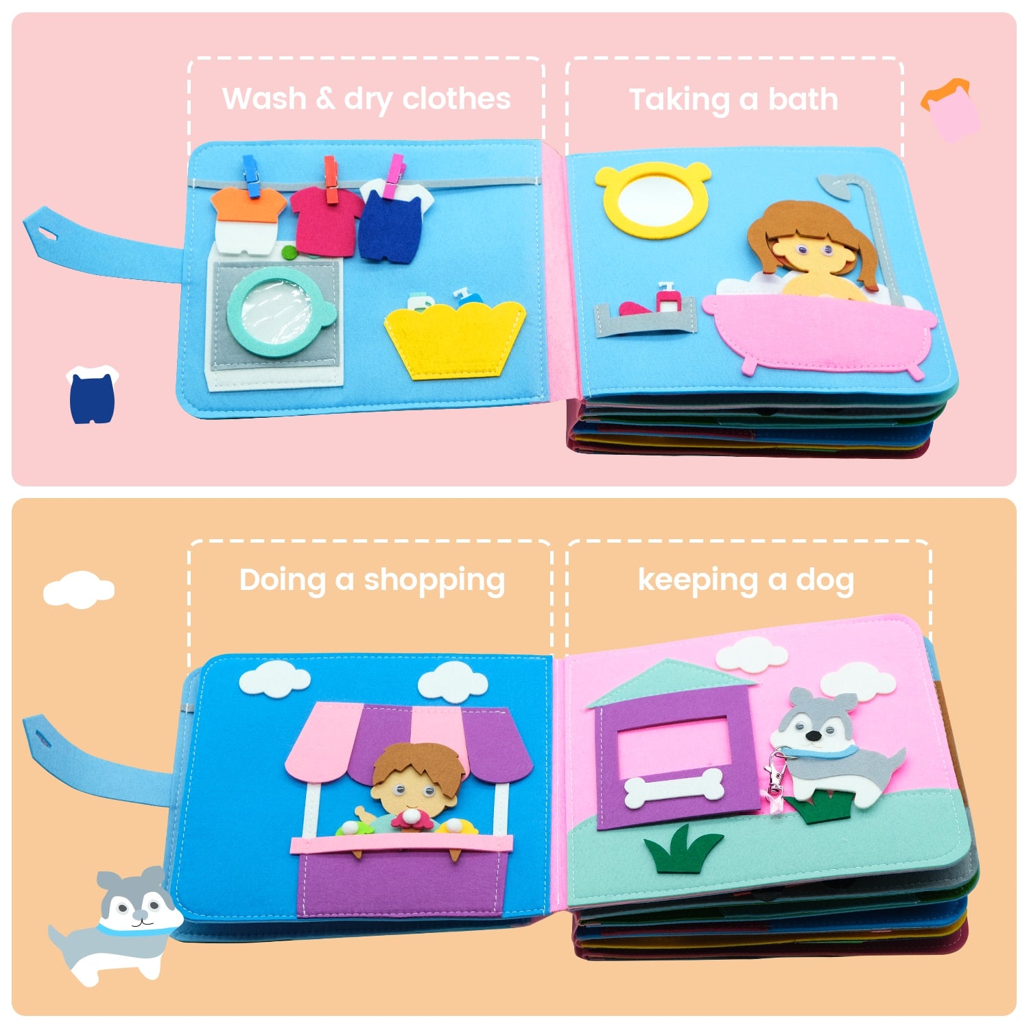 Washable Felt Educational Book