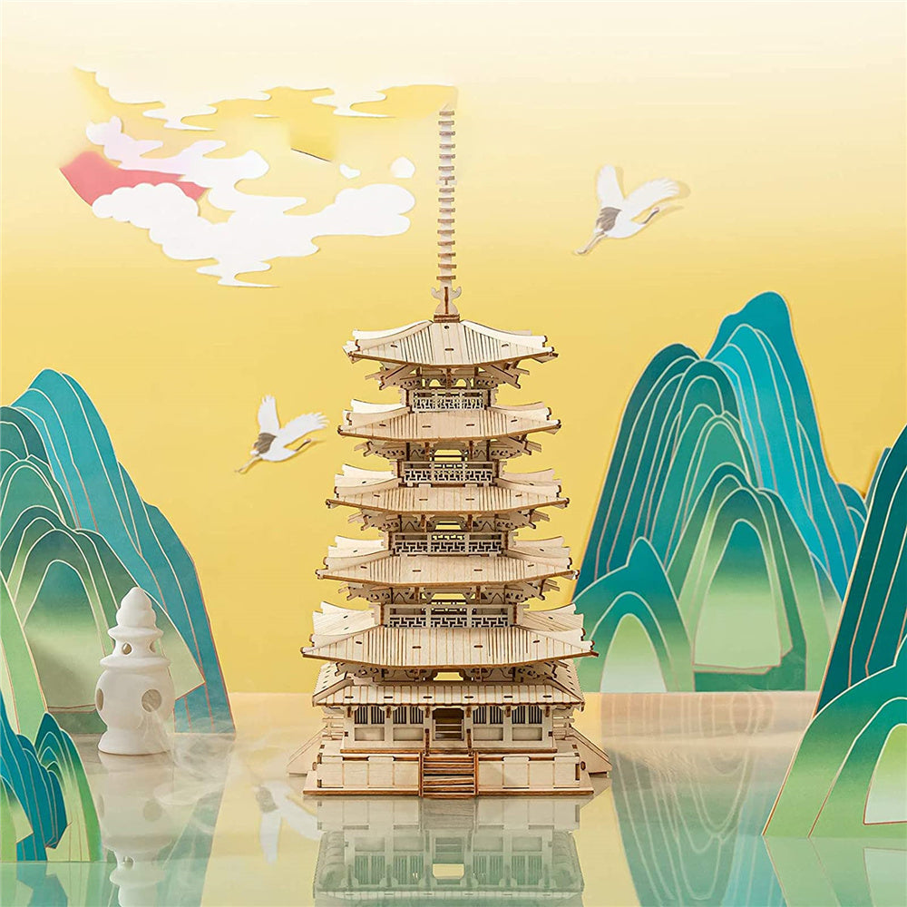 Wooden Model - Five-Storied Pagoda (TakaraCorner.com)