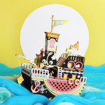 Load image into Gallery viewer, DIY wooden puzzle music box fishing kitty cat ship (TakaraCorner.com)
