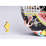 Load image into Gallery viewer, Wooden Puzzle Music Box - Fishing Kitty Ship
