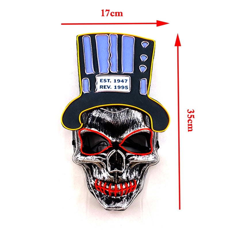 Halloween Neon Light Mask - Skull