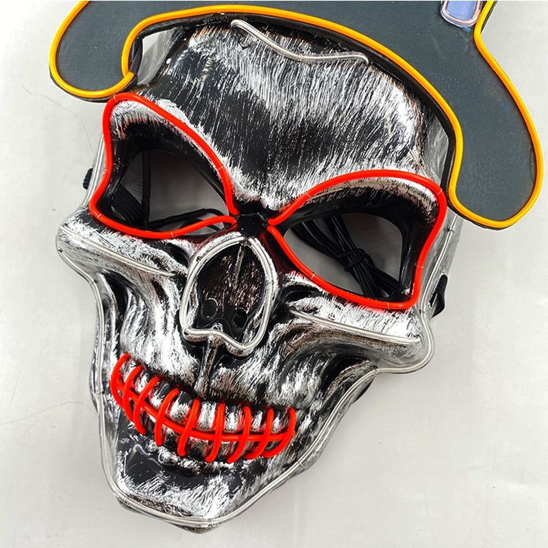 Halloween Neon Light Mask - Skull