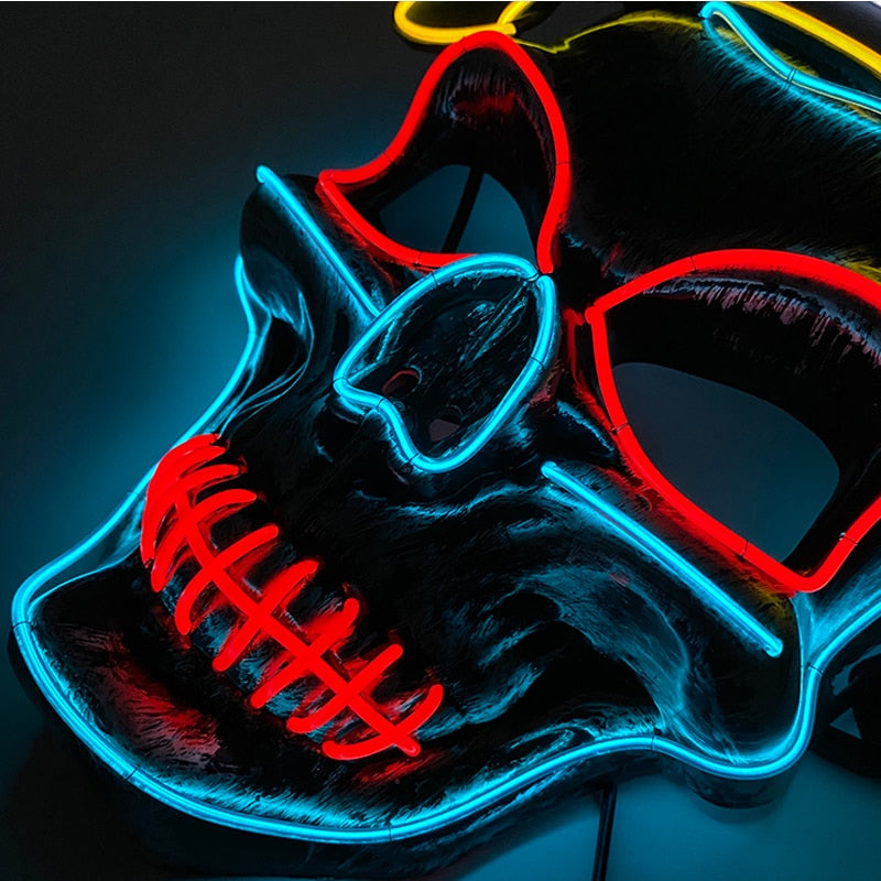 Halloween Neon Light Mask - Skull