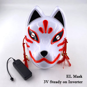 Halloween Neon Light Mask - Red Fox