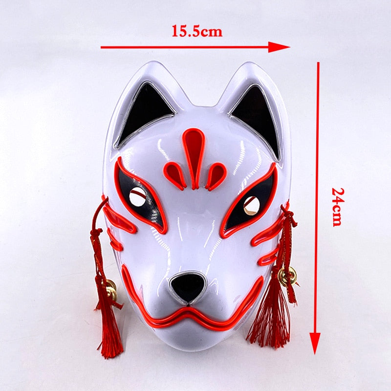 Halloween Neon Light Mask - Red Fox