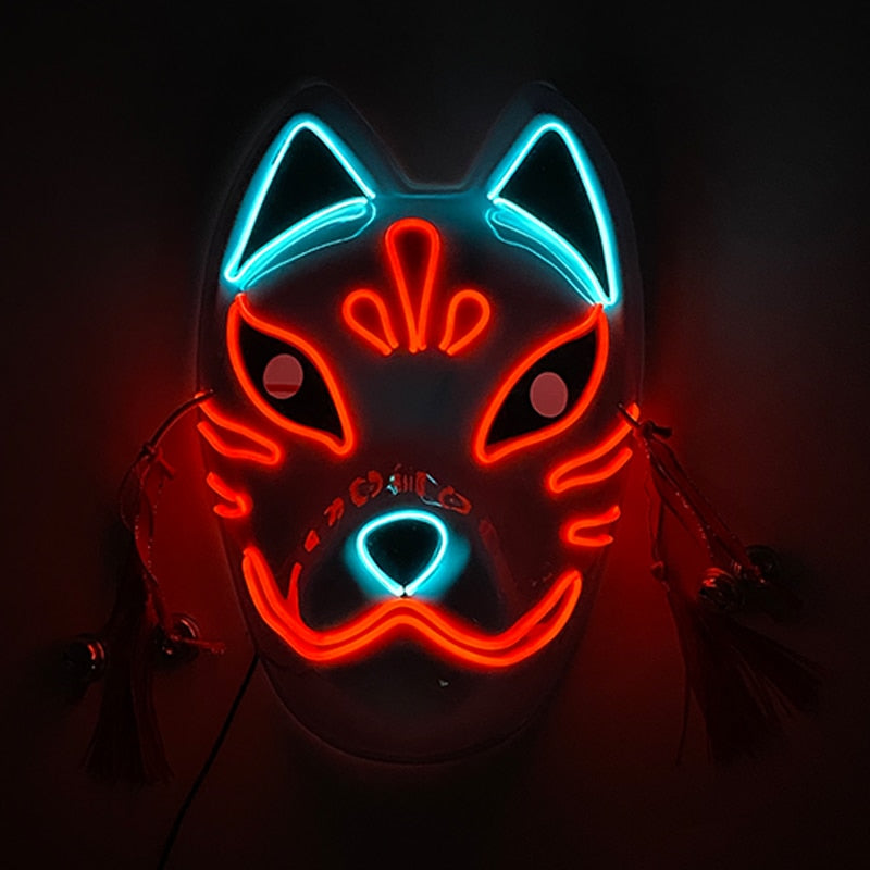 Halloween Neon Light Mask - Red Fox