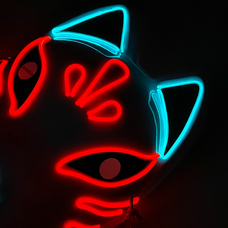 Halloween Neon Light Mask - Red Fox