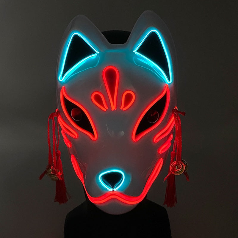 Halloween Neon Light Mask - Red Fox