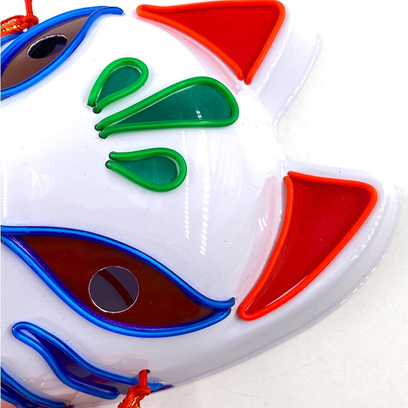 Halloween Neon Light Mask - Blue Fox