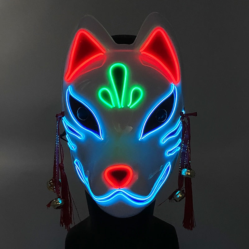 Halloween Neon Light Mask - Blue Fox