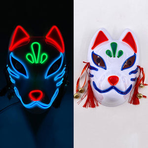 Halloween Neon Light Mask - Blue Fox