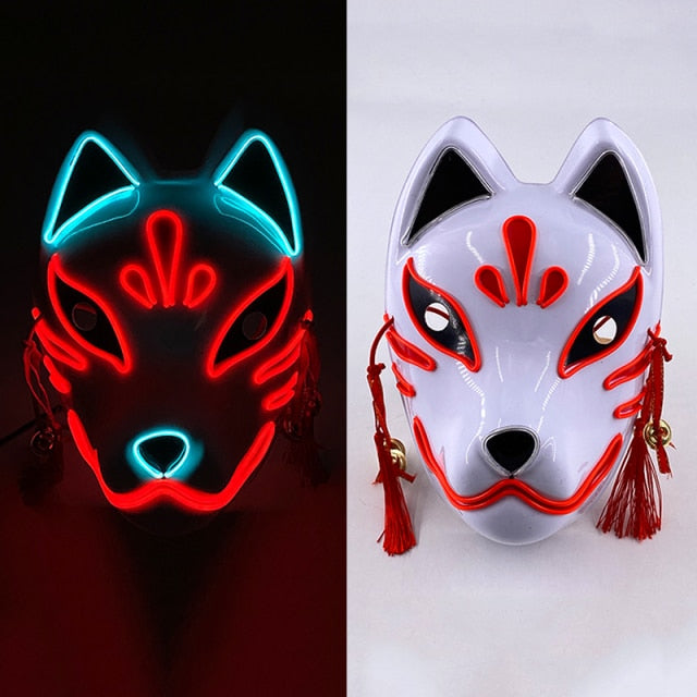 Halloween Neon Light Mask - Red Fox