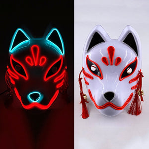 Halloween Neon Light Mask - Red Fox