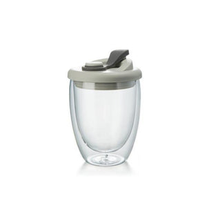 Double Wall Glass Mug With Sealed Lid